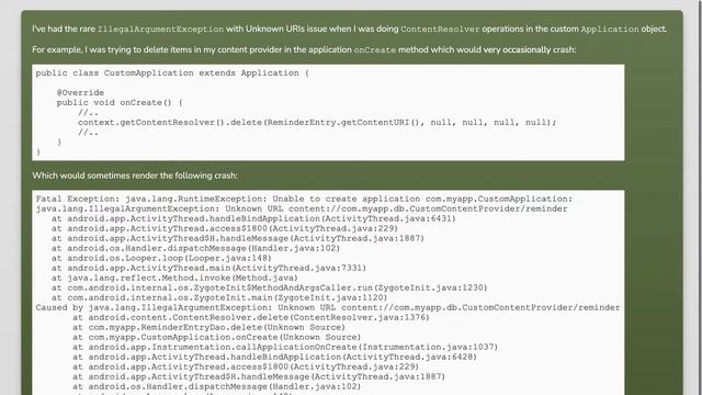 Sporadic IllegalArgumentException: Unknown URL content:// смотреть онлайн