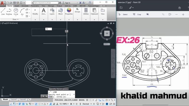 AutocAD 2D Practice Drawing / Basic & Advance Tutorial / Exercise 27 смотреть онлайн