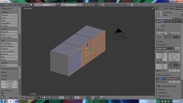 Blender 2.6 Tutorial 05 - Edit Mode, Extrude, & Loop Cuts смотреть онлайн