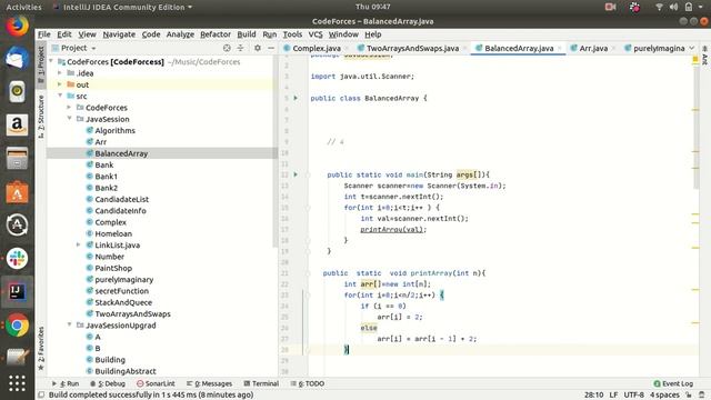 Codeforces Balanced Array Div3 Solution in JAVA смотреть онлайн