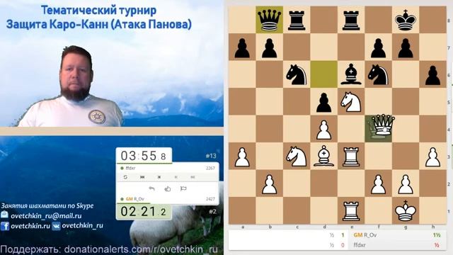 [RU] [RU] Тематический турнир. Каро-Канн (атака Панова) на lichess.org. смотреть онлайн