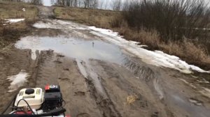 Покатушка на мотоблоке по грязи.Тест на проходимость