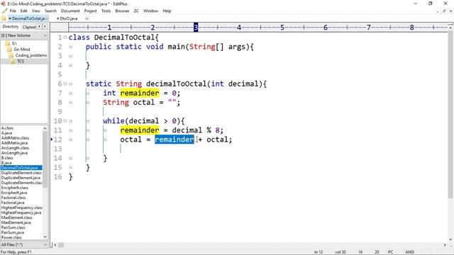 Convert Decimal To Octal in JAVA | TCS NQT coding problem (Solved) смотреть онлайн