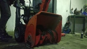 Испытания шнека снегоуборщика на работоспособность после ремонта