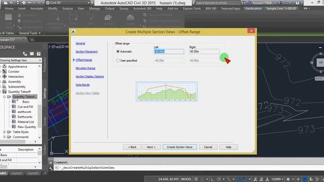 CIVIL 3D IN URDU PART 8 SAMPLE LINE ,SECTION VIEW,QUANTITY TAKEOFF YouTubevia torchbrowser com смотреть онлайн