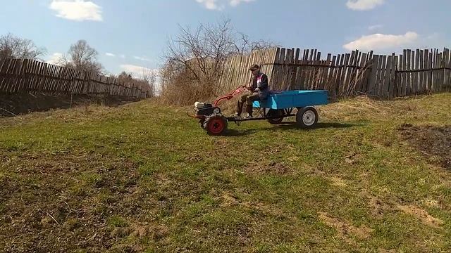 Мотоблок АГАТ на шинах КАМА-421. Приехали на участок смотреть онлайн