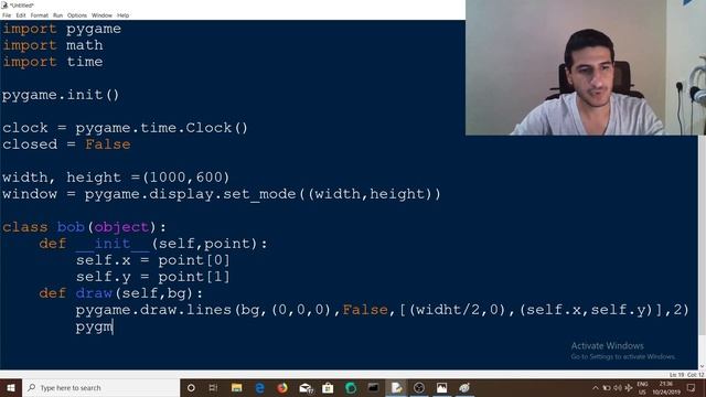 pendulum simulation with python pygame in #Kurdish смотреть онлайн