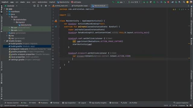 Open browser using Implicit Intent in Kotlin |Android Tutorials | AndroIndian смотреть онлайн