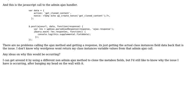 Wordpress: Metabox cloning via Admin Ajax call issue смотреть онлайн