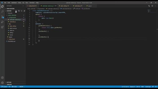 Практика JS VueJS UIKit. 04 Календарь задач. Переключаем даты смотреть онлайн