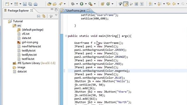 Java programming part 61 GUI : Showing the changing characteristics of the BorderLayout. смотреть онлайн