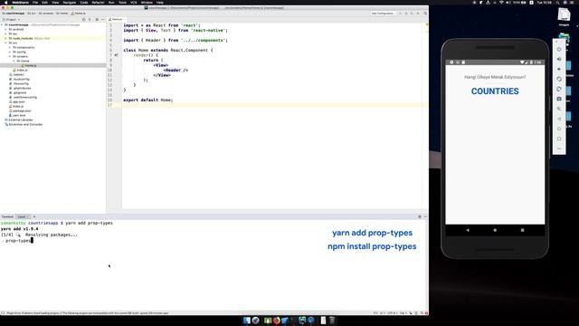 React Native Dersleri | 11. Projeye paket eklemek (prop-types) смотреть онлайн