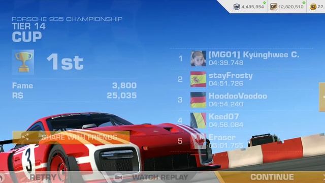 Real Racing 3 Porsche 935 (2019) Championship Tier 14 (PR 86.8) смотреть онлайн