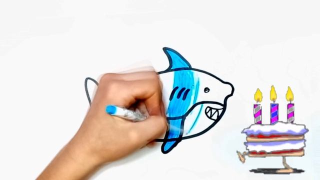 Bolalar uchun akula chizish / Drawing Baby Shark for Kids song / Рисуем Бейби Шарк песенка смотреть онлайн