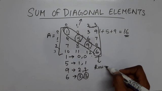 Sum of Diagonal Elements of an Array | Java смотреть онлайн