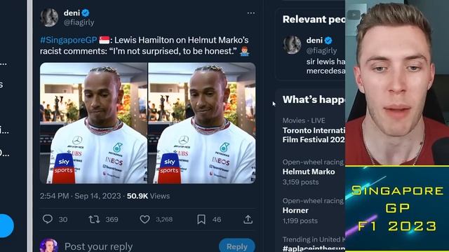 Hamilton RESPONDS to Marko's comments on Perez! смотреть онлайн