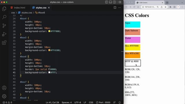 HTML CSS Tutorial for Beginners – 16 – CSS Colors (HEX, RGBA & HSL) смотреть онлайн