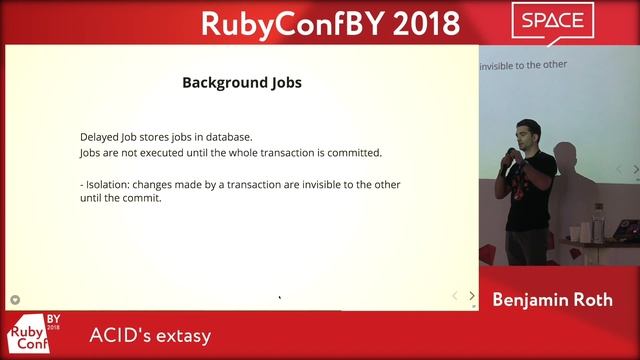 RubyConfBY 2018: Benjamin Roth "ACID's extasy" смотреть онлайн