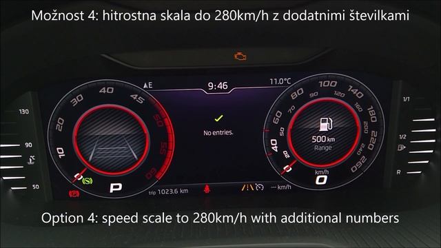 Skoda Octavia 3.5 – speed scale change on Virtual Cockpit – sprememba hitrostne skale смотреть онлайн