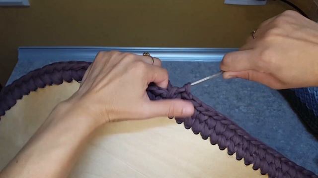 Trikotaj Ipdan Lyulka To‘qish 1qism/Вязание люльки из трикотажной пряжи/Crochet Baby Basket Tutoria