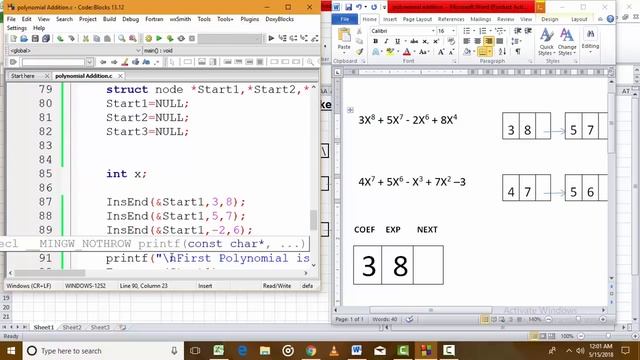 12.13 Programming of Linked List: Polynomial Addition смотреть онлайн