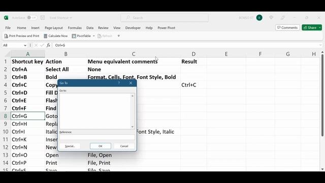 CTRL A - Z Shortcut Keys in Excel смотреть онлайн
