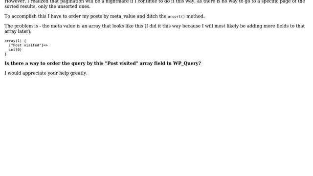 Wordpress: Order a WP_Query by meta value where the value is an array смотреть онлайн