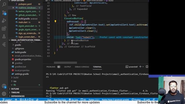 Day 59 | Firebase Realtime Database Implementation | CRUD | Free Flutter Course | Newton School смотреть онлайн