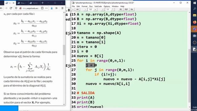 Método iterativo de Jacobi con Python. Ejercicio: Temperatura en nodos de placa. Parte 2 de 2 смотреть онлайн