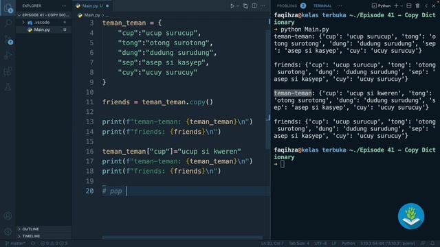 Belajar Python [Dasar] - 41 - Copy & Pop Dictionary смотреть онлайн