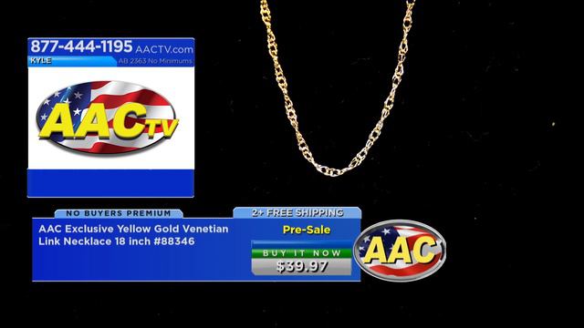 AAC Exclusive Yellow Gold Venetian Link Necklace 18 inch - Item - 88346 смотреть онлайн