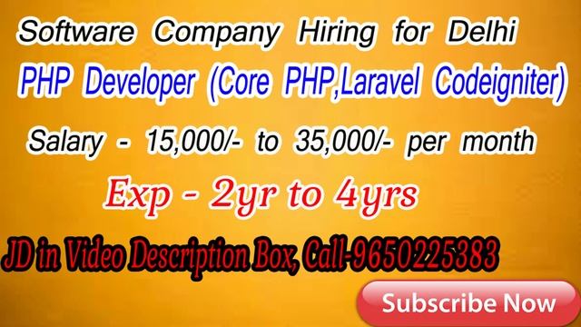 Delhi Job 2020 || PHP Developer || Laravel, Core PHP, and Codeigniter || Software Company Hiring смотреть онлайн