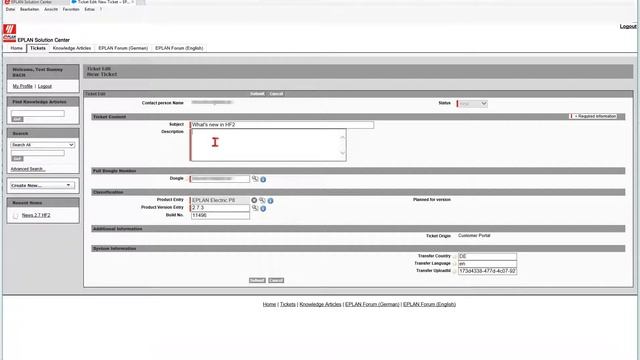 How-to - Creating a support question from the EPLAN platform смотреть онлайн