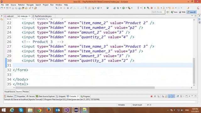 Paypal Payment using JSP Servlet смотреть онлайн