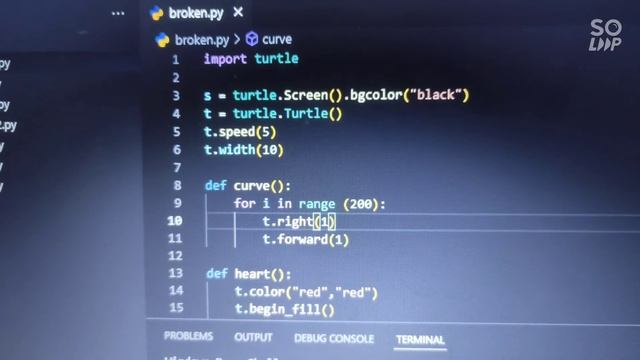 draw broken heart using python...pls subscribe ? #pythonprogramming #trending #coding #support смотреть онлайн