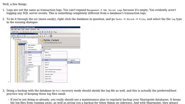 DevOps & SysAdmins: ShareWebDb_log.ldf is 97GB - How to reduce? (2 Solutions!!) смотреть онлайн