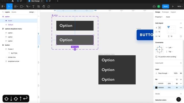 Create a BUTTON DROPDOWN MENU in Figma (Tutorial) смотреть онлайн
