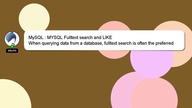 MySQL : MYSQL Fulltext search and LIKE смотреть онлайн