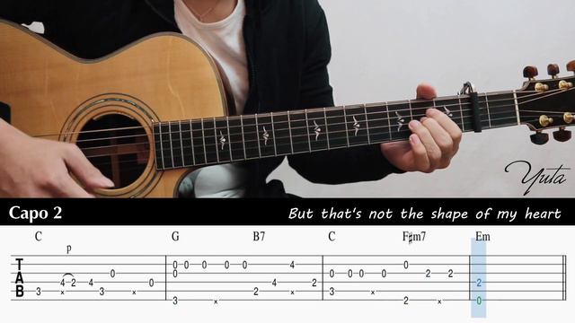 Shape Of My Heart - Sting - Fingerstyle Guitar TAB