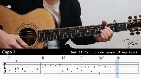 Shape of My Heart - Sting - Fingerstyle Guitar TAB