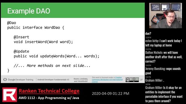 Room Database Theory - Android Lesson 10.1 - AWD 1112 Spring 2020 смотреть онлайн