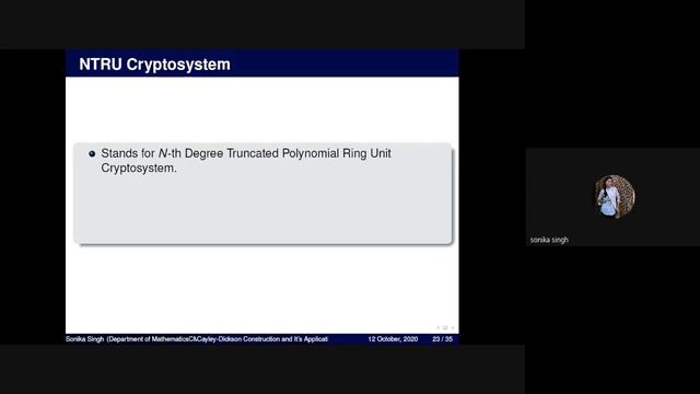 1.4 Cayley Dickson construction and its Applications in Cryptography by Dr Sonika Singh смотреть онлайн