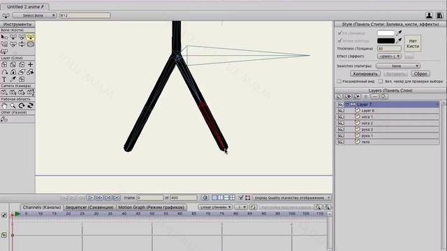Быстрое создание костяного персонажа и анимации в программе Anime Studio Pro (Moho Pro)