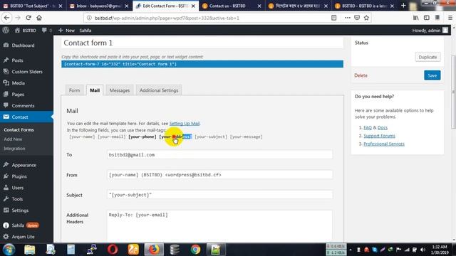 Wordpress Basic Function Setup Part-3 (Contact Form 7 Wordpress Plugin Install & Setup) смотреть онлайн