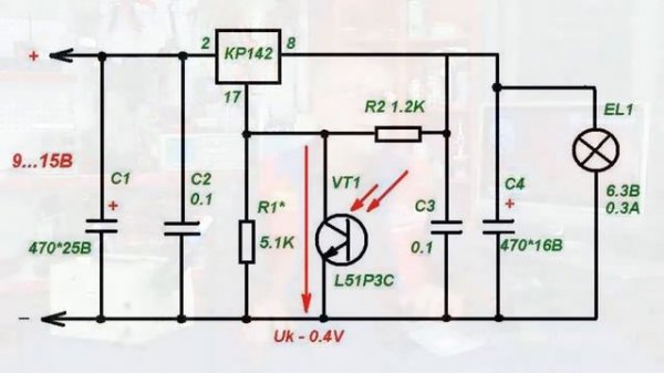 Photorelay on КР142ЕН12 microchip. Circuit ...