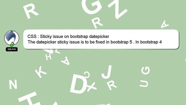 CSS : Sticky issue on bootstrap datepicker смотреть онлайн