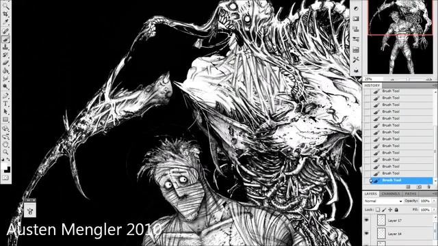 EXECUTION pg 6 part 1/2 - Horror Graphic Novel - Photoshop Process | Austen Mengler смотреть онлайн