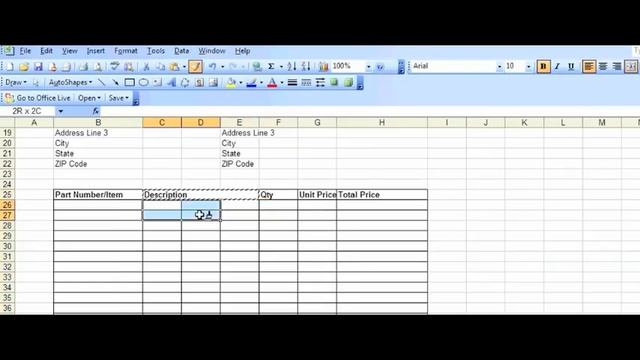 Example Purchase Order template created in Excel смотреть онлайн