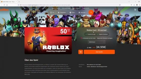 Buy ? Roblox Gift Card ? Very Cheap on instant-gaming. Get 10% discount! Link in Description.