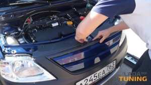 Установка тюнинг решетки радиатора на Ларгус